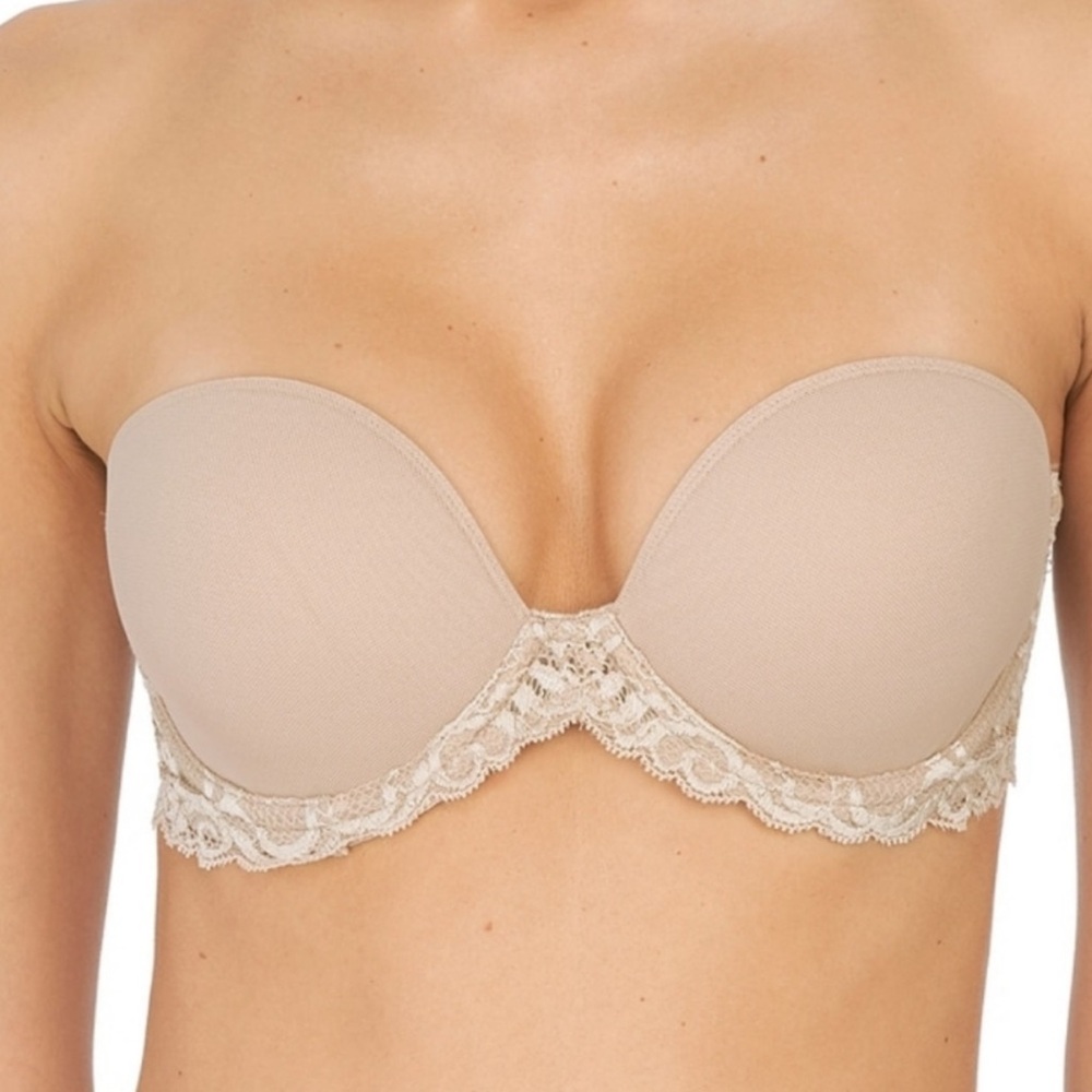 natori feathers strapless plunge bra size 32dd